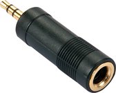 LINDY 35621 Jackplug Audio Adapter [1x Jackplug male 3,5 mm - 1x Jackplug female 6,3 mm] Zwart