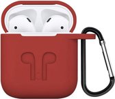 Airpods iCoon Silicone Case Cover Hoesje geschikt voor Apple Airpods - Rood