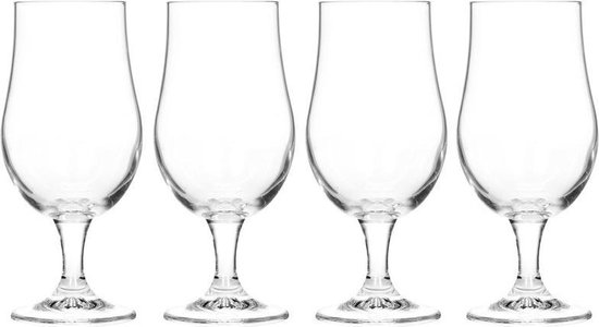 lancering Rechtsaf uitzending 8x Bierglazen op voet 370 ml - speciaalbier glazen 18 cm hoog | bol.com