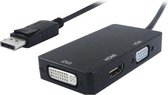 Unibos UNPVDH-100 kabeladapter/verloopstukje DisplayPort VGA/ DVI-I/HDMI Zwart