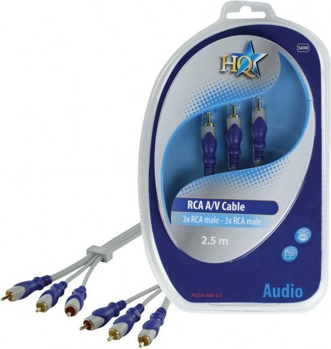 HQ Standaard 3x Rca Mannelijk - 3x Rca Mannelijk Kabel 2.50 M