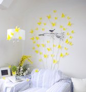 Premium 3D Vlinders Muursticker / Muurdecoratie Voor Kinderkamer / Babykamer / Slaapkamer - Vlinder Sticker Geel