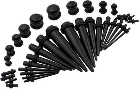 Complete 36 delige stretch set - tapers - stretchers - plugs - stretchen  tot 10mm | bol.com