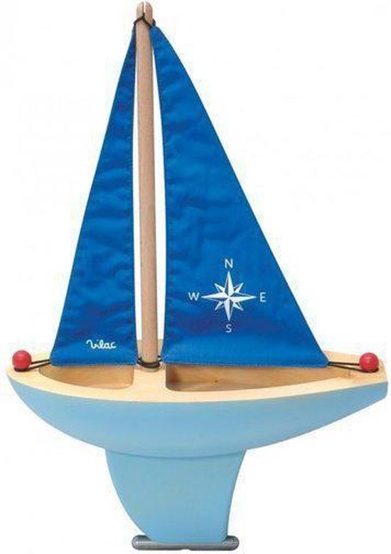 Grote houten speelgoed zeilboot - blauw | bol.com