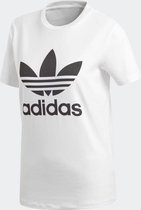 adidas Trefoil Tee T-Shirt Dames - White/Black