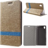 Sony Xperia M4 Aqua Beschermhoesje Boekvorm Goud
