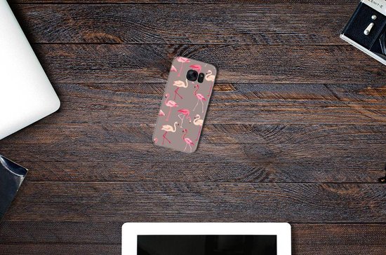Coque Téléphone pour Samsung Galaxy S7 TPU Bumper Silicone Étui Housse Flamant