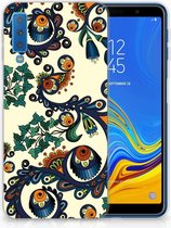 Geschikt voor Samsung Galaxy A7 (2018) TPU Hoesje Design Barok Flower