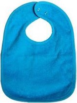 Slabbetje Badstof Uni met drukknopsluiting 28x38 cm aqua - 3 stuks