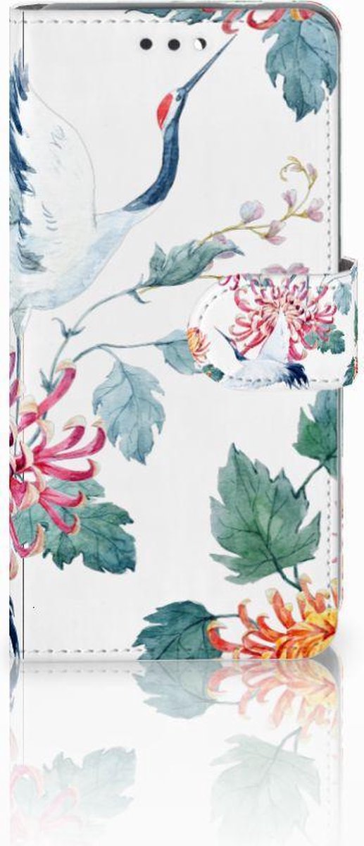 Nokia 3.1 (2018) Telefoonhoesje met Pasjes Bird Flowers