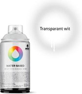 MTN Transparant witte waterbasis spuitverf - 300ml lage druk en matte afwerking