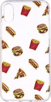 Shop4 - iPhone Xs Hoesje - Zachte Back Case Fast Food Transparant