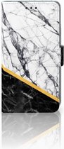 Flip Cover Geschikt voor iPhone XR Marble White Black