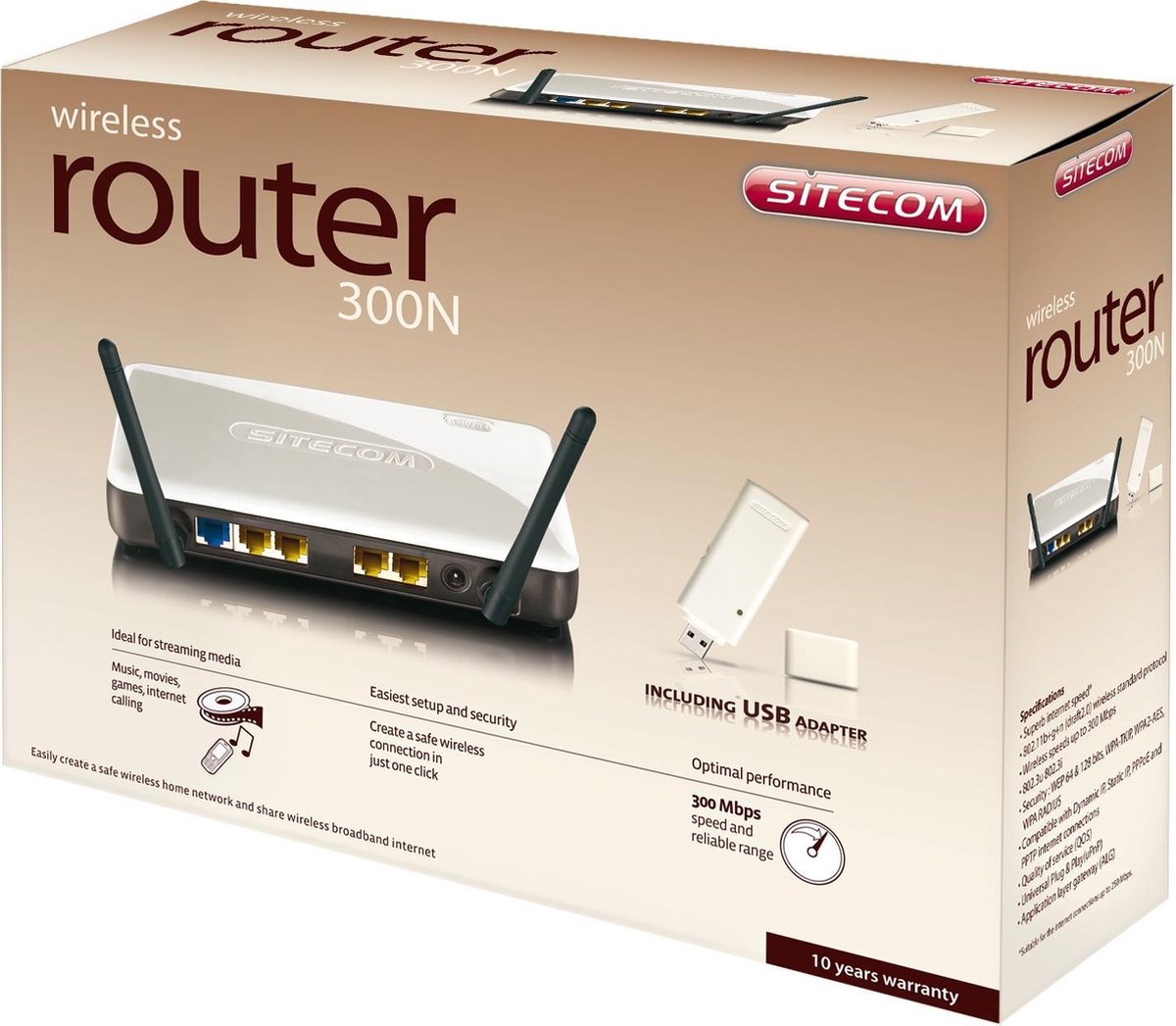 WL575 Wireless Puree Router 300N W Usb Adapter