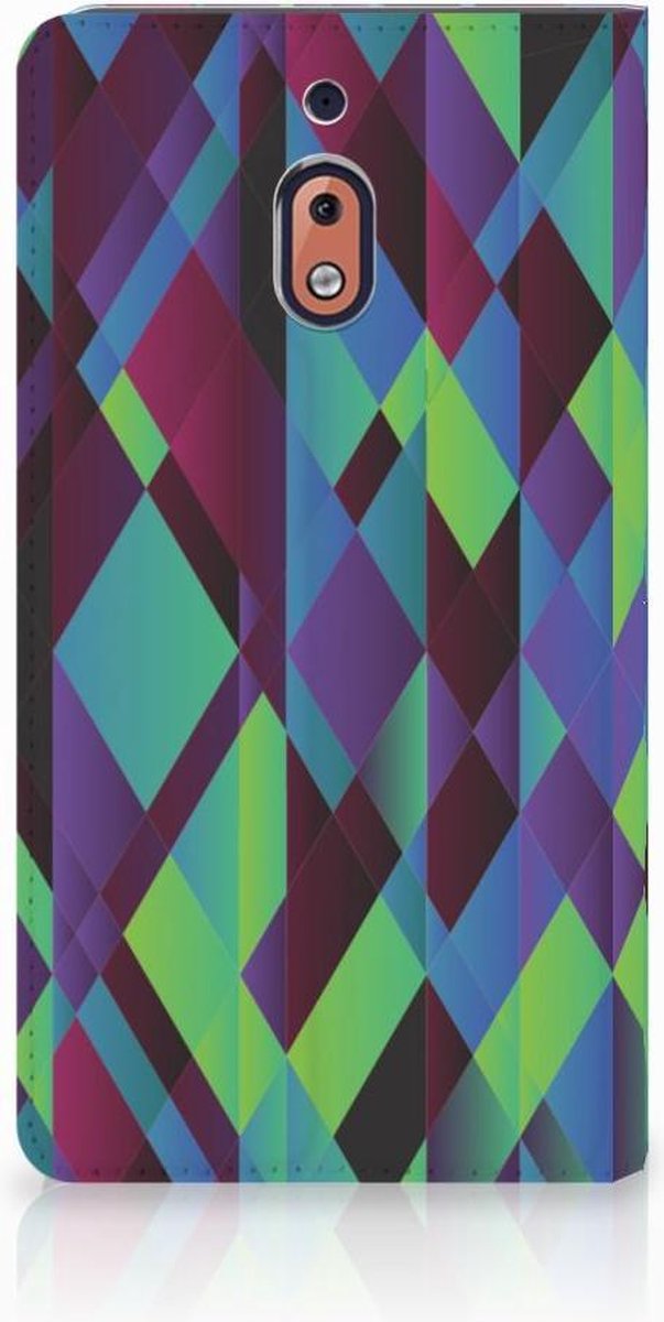 Standcase Hoesje voor Nokia 2.1 2018 Stand Case Abstract Green Blue