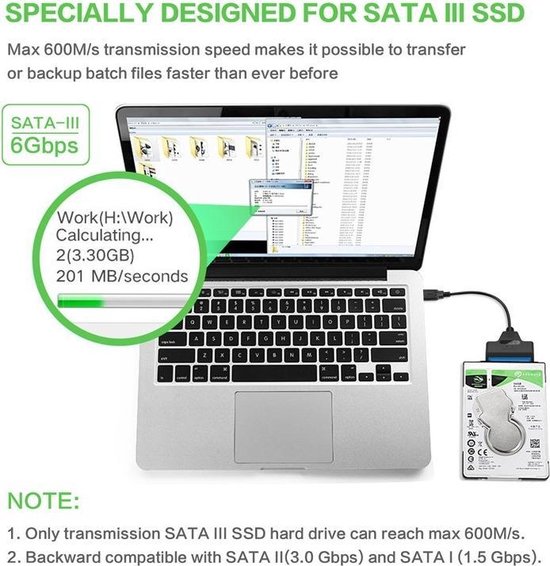 SATA III|USB 3.0 naar SATA kabel| USB| SATA kabel naar USB 3.0