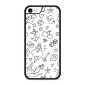 iPhone 8 Hardcase hoesje Tattoo zwart - Designed by Cazy