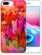 TPU Siliconen Geschikt voor iPhone 8 Plus | 7 Plus Backcase Hoesje Design Tulpen