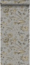 Origin Wallcoverings behangpapier bloemen taupe grijs en bruin - 326125 - 53 cm x 10,05 m