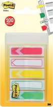 Post-it® Index Pijltjes, Standaard Set, Rood, outlined rood, geel, outlined groen, groen, 11,9 mm x 43.2 mm, 20 Tabs/Kleur, 5 kleuren /Dispenser