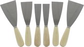 Premium RVS Plamuurmessen Set - 6 stuks - 3/5/7 cm | Handige Messen van Verschillende Breedtes voor Gebruik bij Werkzaamheden aan Muren en Wanden | Plamuurmesset | Plamuurmes | Beh