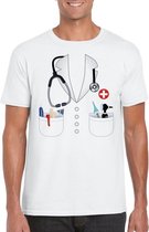 Dokter kostuum wit shirt voor heren - Hulpdiensten verkleedkleding M