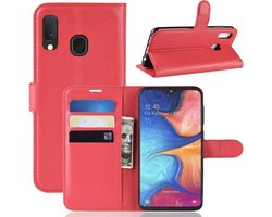 Book Case - Geschikt voor Samsung Galaxy A20e Hoesje - Rood