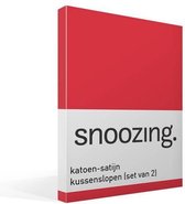 Snoozing - Katoen-satijn - Kussenslopen - Set van 2 - 60x70 cm - Rood