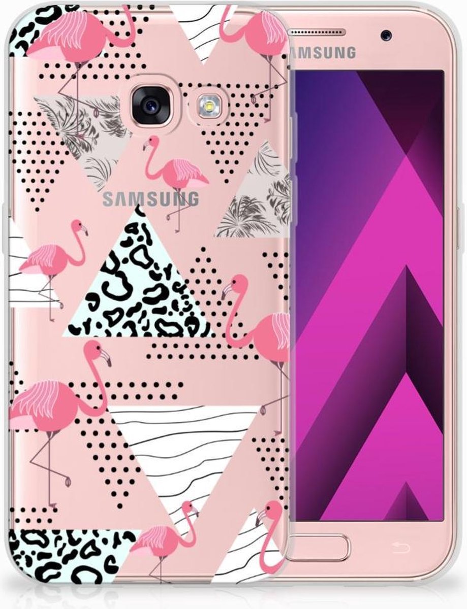 Samsung Galaxy A3 2017 TPU Hoesje Flamingo Triangle