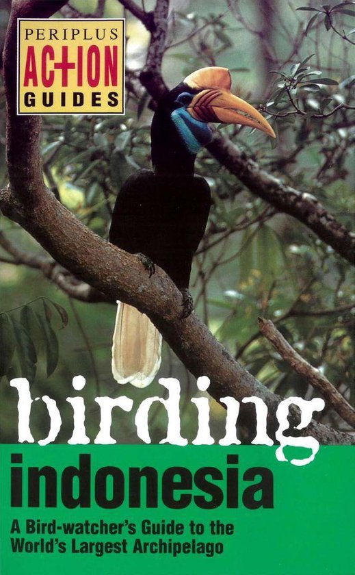 Vogel op een tak met "Birding Indonesia" titel.