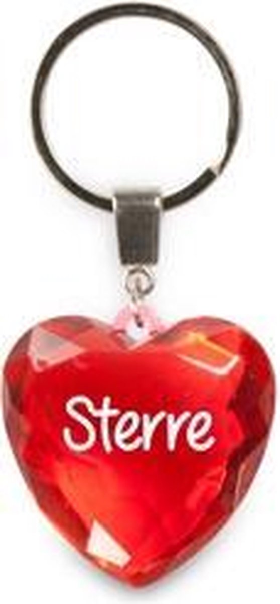 sleutelhanger - Sterre - diamant hartvormig rood