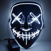 MASKER MET LED VERLICHTING - THE PURGE - WIT