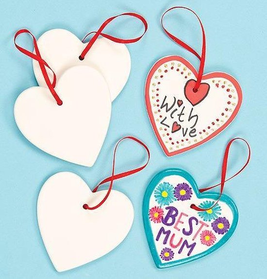 bladerdeeg Vergadering Lenen Keramieken hangdecoraties hart - maak ontwerp je eigen - creatieve  knutselpakket voor... | bol.com