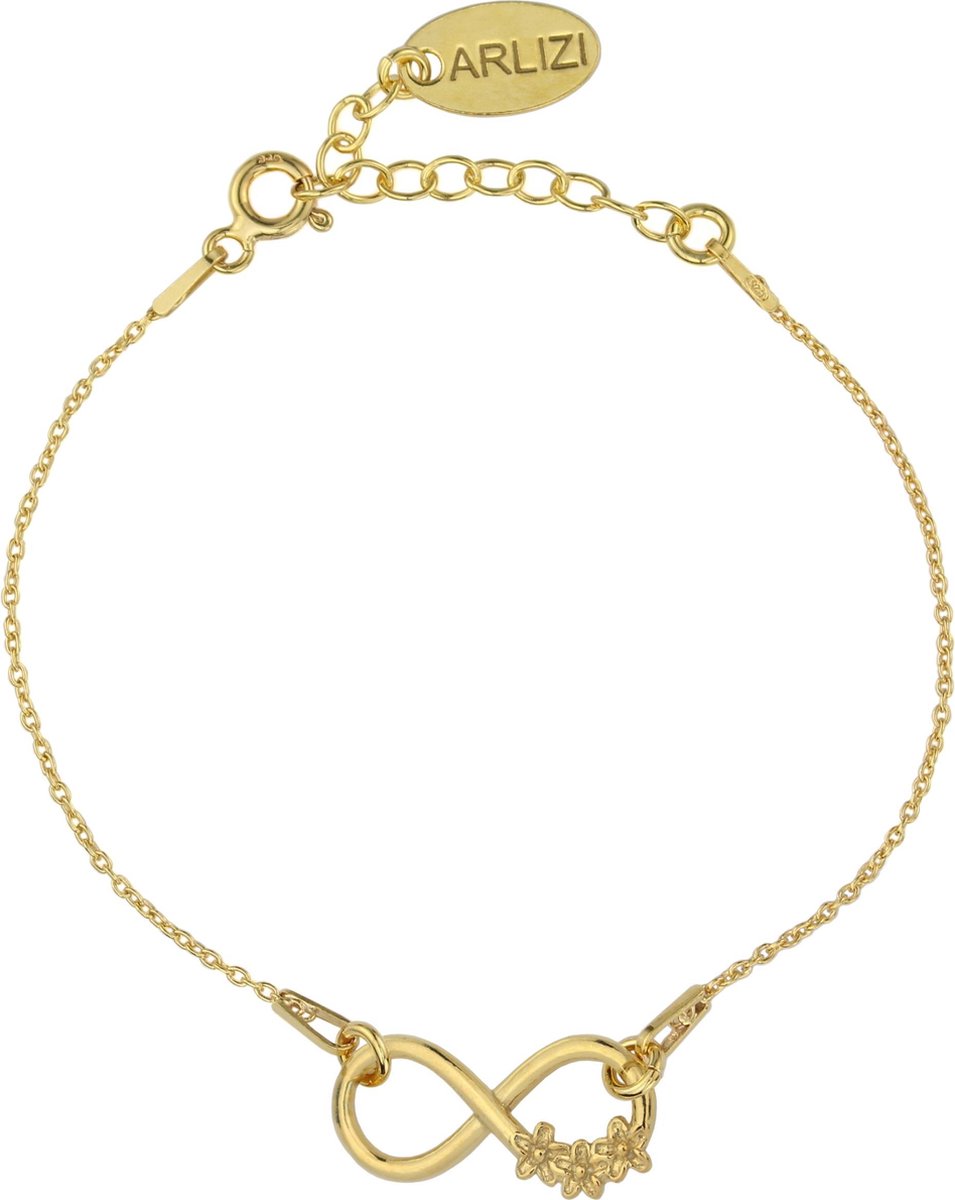 ARLIZI 1320 Armband infinity symbool bloem - verguld - 20 cm