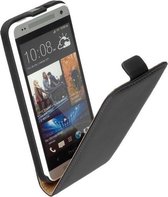 Etui en cuir LELYCASE Flip Case HTC One Mini Zwart