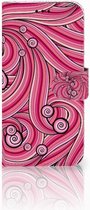 Geschikt voor Samsung Galaxy J5 2017 Uniek Wallet Book Case Hoesje Swirl Pink