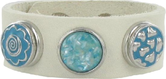 Quiges - Dames Click Button Drukknoop 18mm Zon Symbool - EBCM330