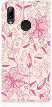 Huawei P Smart (2019) Uniek Standcase Hoesje Pink Flowers