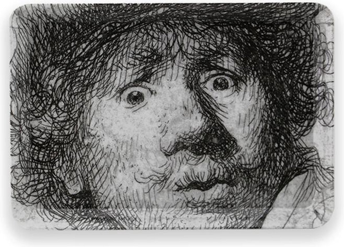 Dienblaadje, Mini, 21 x 14 cm, Verbaasde blik, Rembrandt