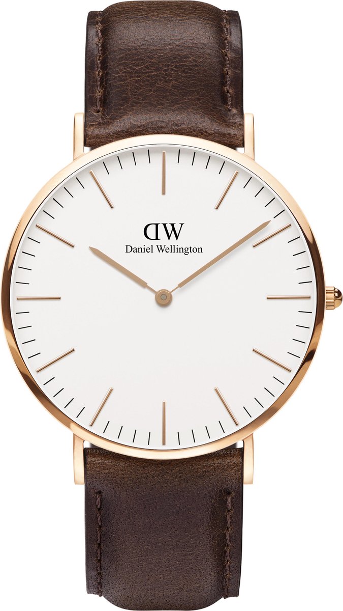 Daniel Wellington Classic Bristol DW00100009 - Horloge - Leer - Bruin- Ø 40mm