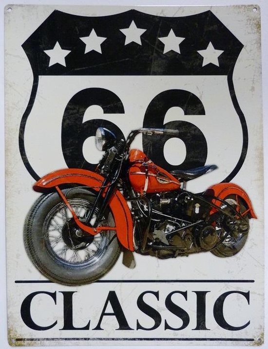 Wandbord - Route 66 Classic -30x40cm-