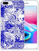 iPhone 7 Plus | 8 Plus TPU Backcover Hoesje Angel Skull Blue