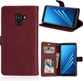 Portemonnee case hoesje Bruin Samsung Galaxy A6 Plus 2018 A605