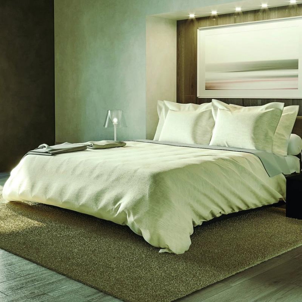 Yellow Carice Dekbedovertrek - Eenpersoons - 140x200/220 cm - Off White Offwhite