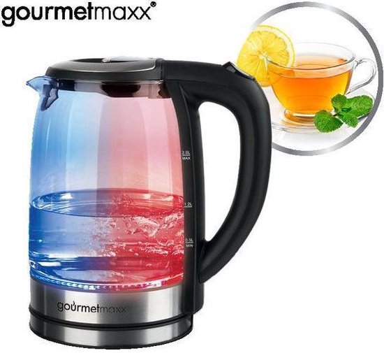 Gourmetmaxx - Glazen Waterkoker met LED van TV bol.com