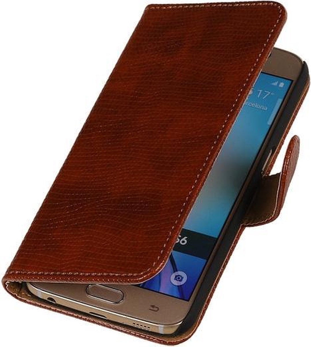 BestCases.nl Bruin Mini Slang Booktype wallet hoesje voor Apple iPhone 6 / 6s