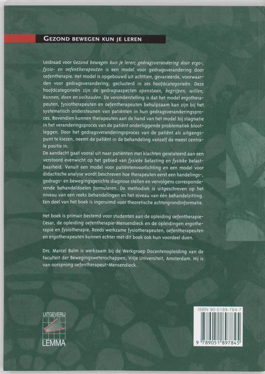 Gezond bewegen kun je leren - back cover