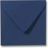 Luxe vierkante enveloppen - 200 stuks - Donkerblauw - 14x14 cm - 110 grams - puntklep envelop - 140x140 mm