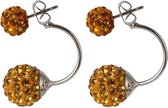 Fako Bijoux® - Oorbellen - Disco Dots - Dubbel - Geel