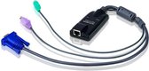 Aten KA9520 toetsenbord-video-muis (kvm) kabel Zwart